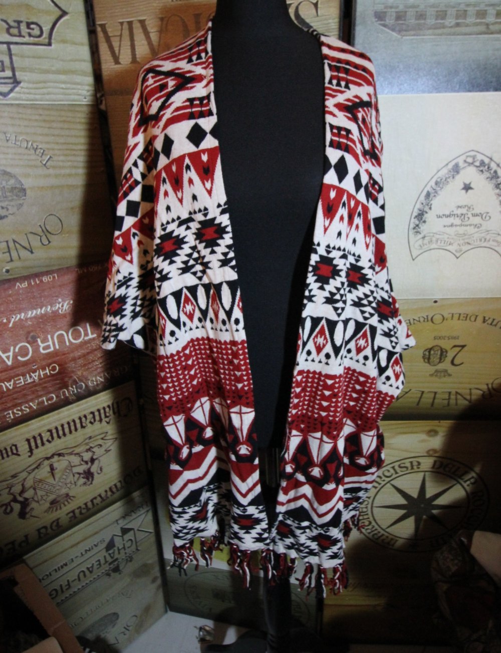 H&M Longjacke Jacke Herbst Winter Aztec Muster mix Blogger Strckjacke