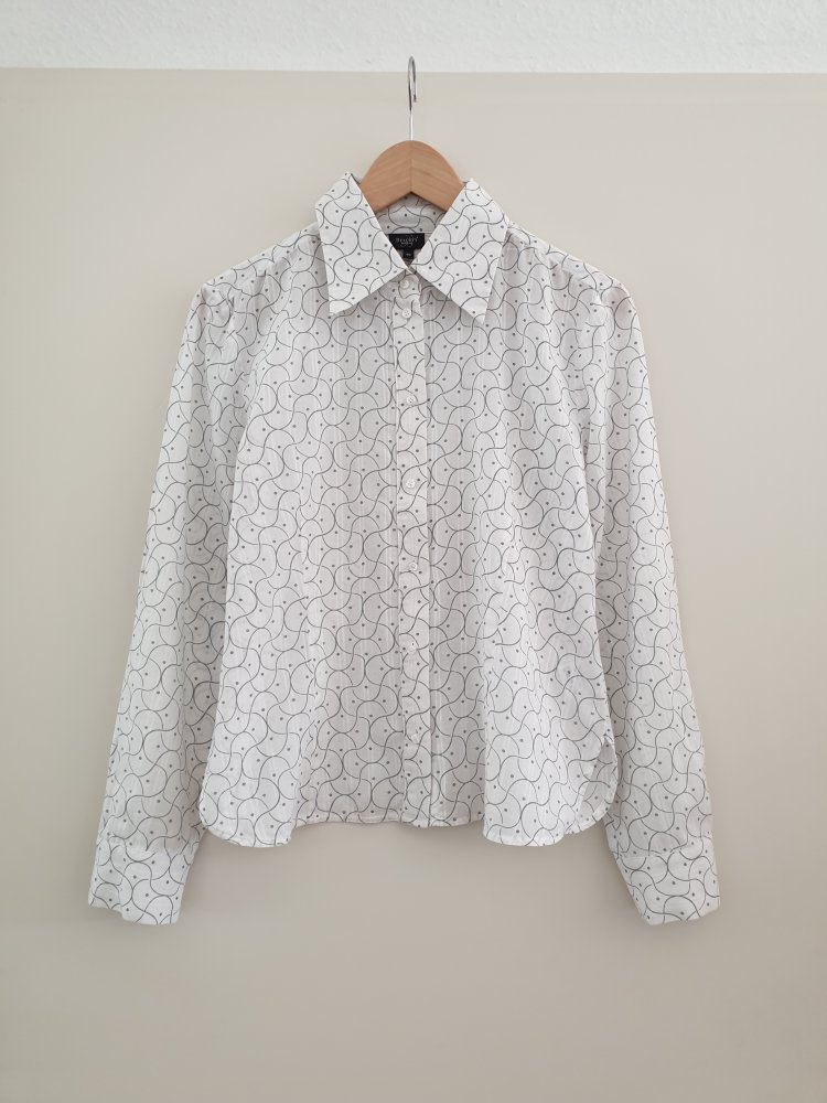 gemusterte Baumwollbluse in 40