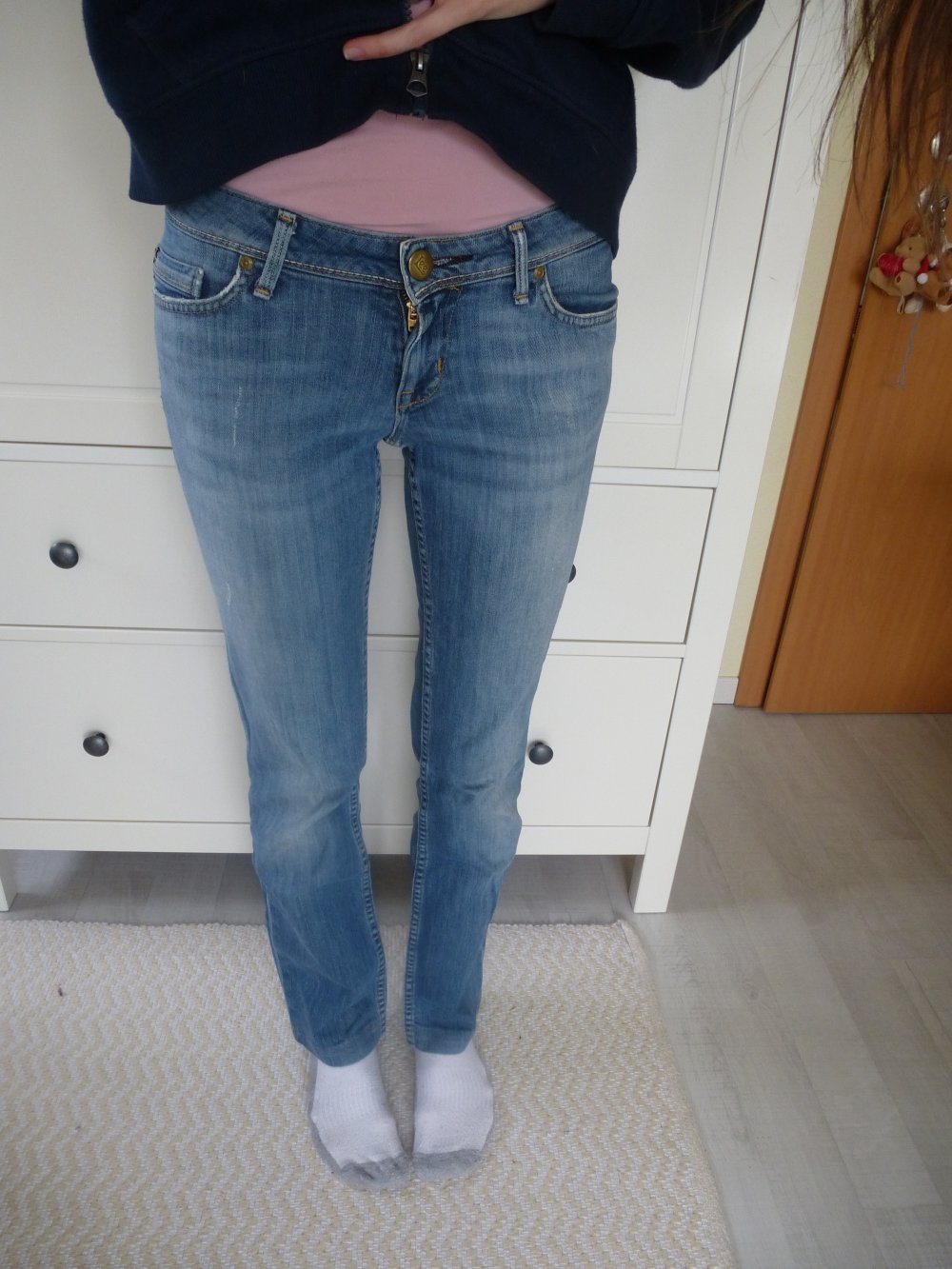 Jeans blau gerader Schnitt gerade straight