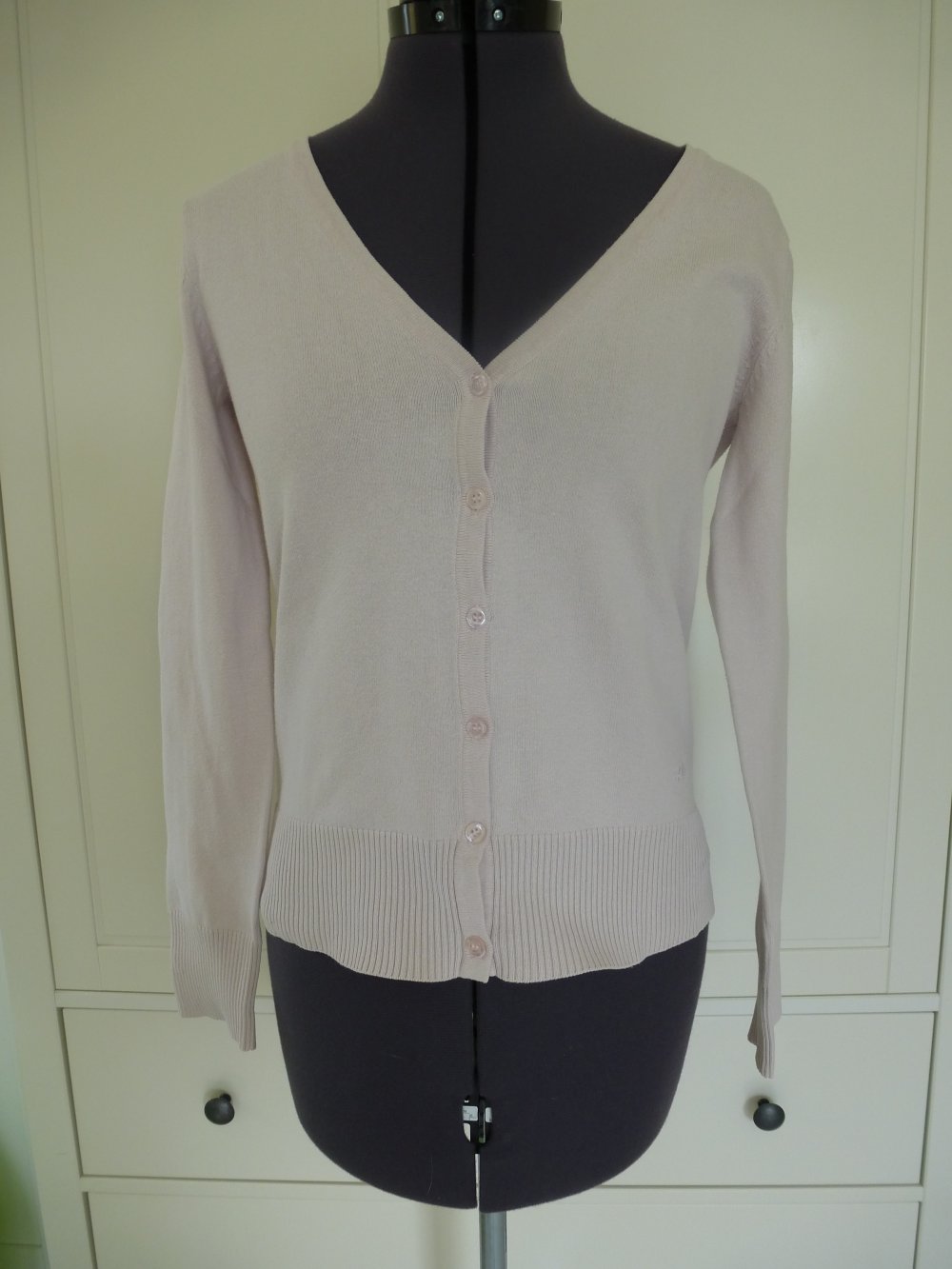 Feinstrickjacke / Cardigan altrosa / rose rosa