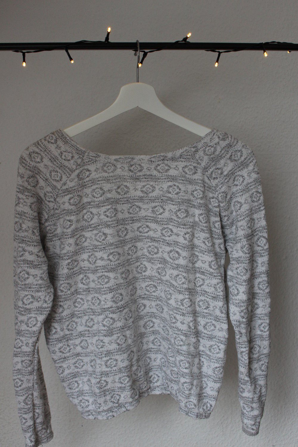 Zara Trafaluc Pullover weiß grau gemustert TRF