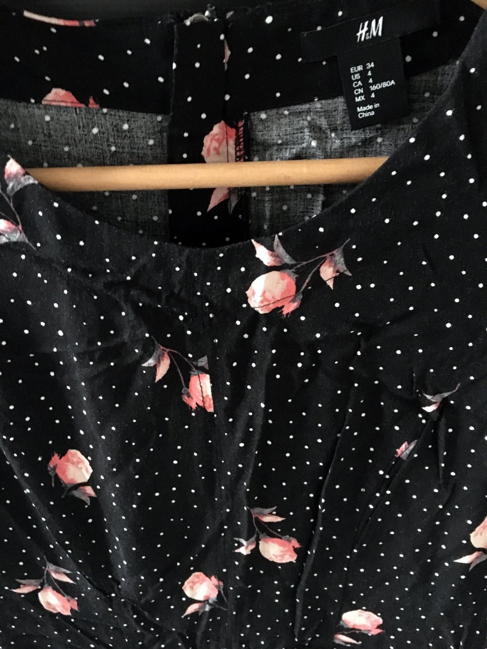 Kleid geblümt sommer kurzarm H&M S/34 vintage retro
