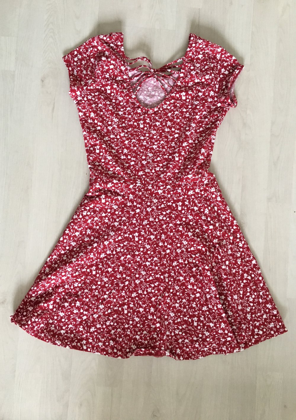 Kleid Sommerkleid rot geblümt weiß Tally Weijl S