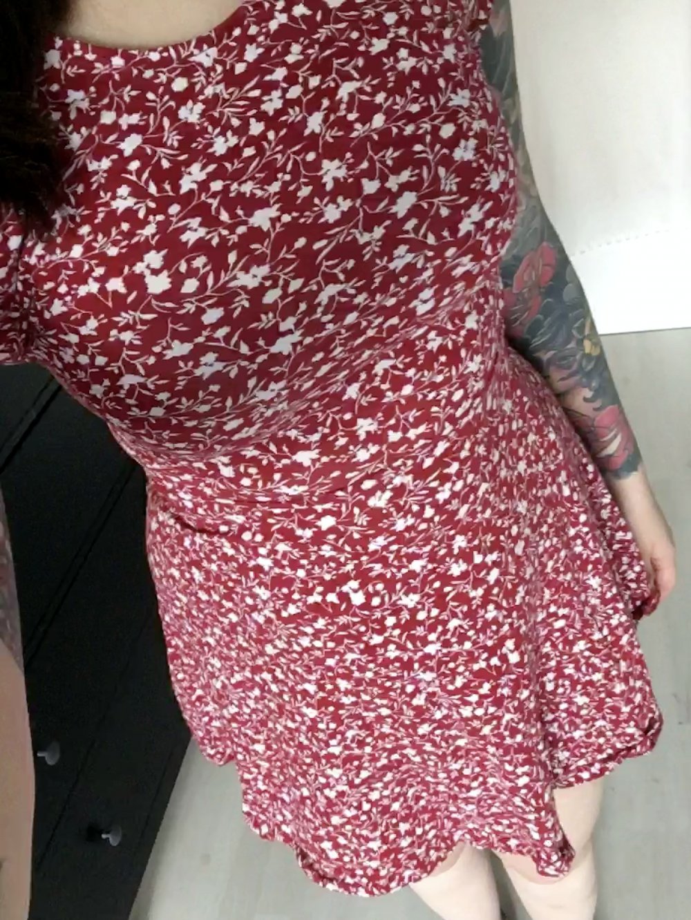 Kleid Sommerkleid rot geblümt weiß Tally Weijl S