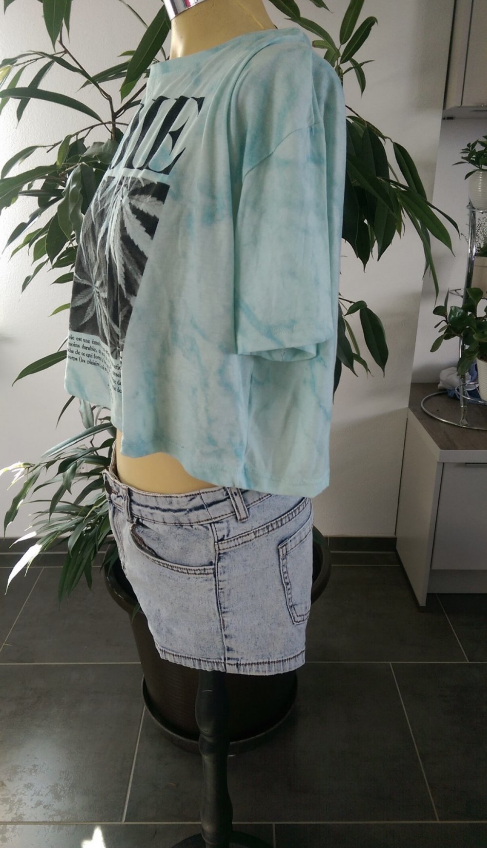 Joie Batik Bauchfrei Top style cannabis Druck