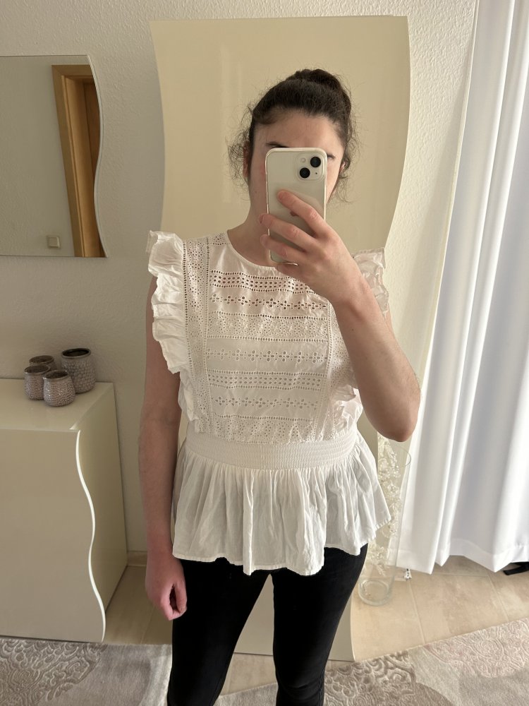 Volantsbluse rüschenbluse bluse baumwollbluse schößchenbluse blogger sommerbluse top 