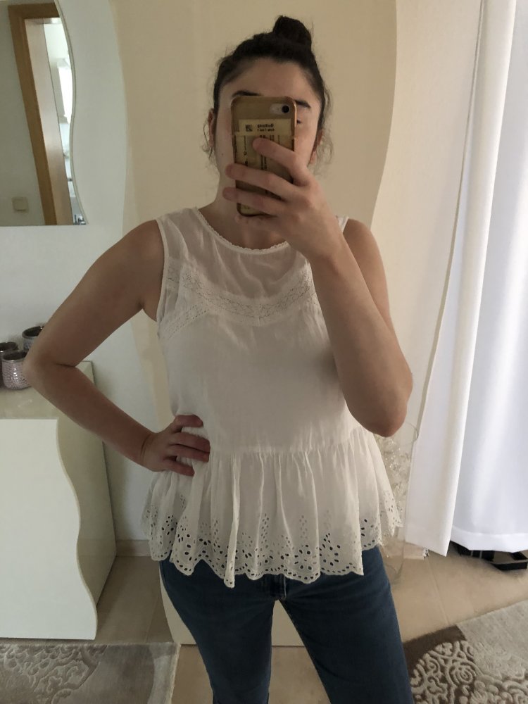 Volantsbluse rüschenbluse schößchenbluse sommerbluse bluse baumwollbluse blogger