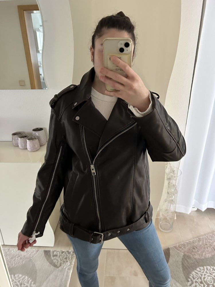 Lederjacke bikerjacke kunstlederjacke übergangsjacke oversizedjacke frühlingsjacke Blogger 