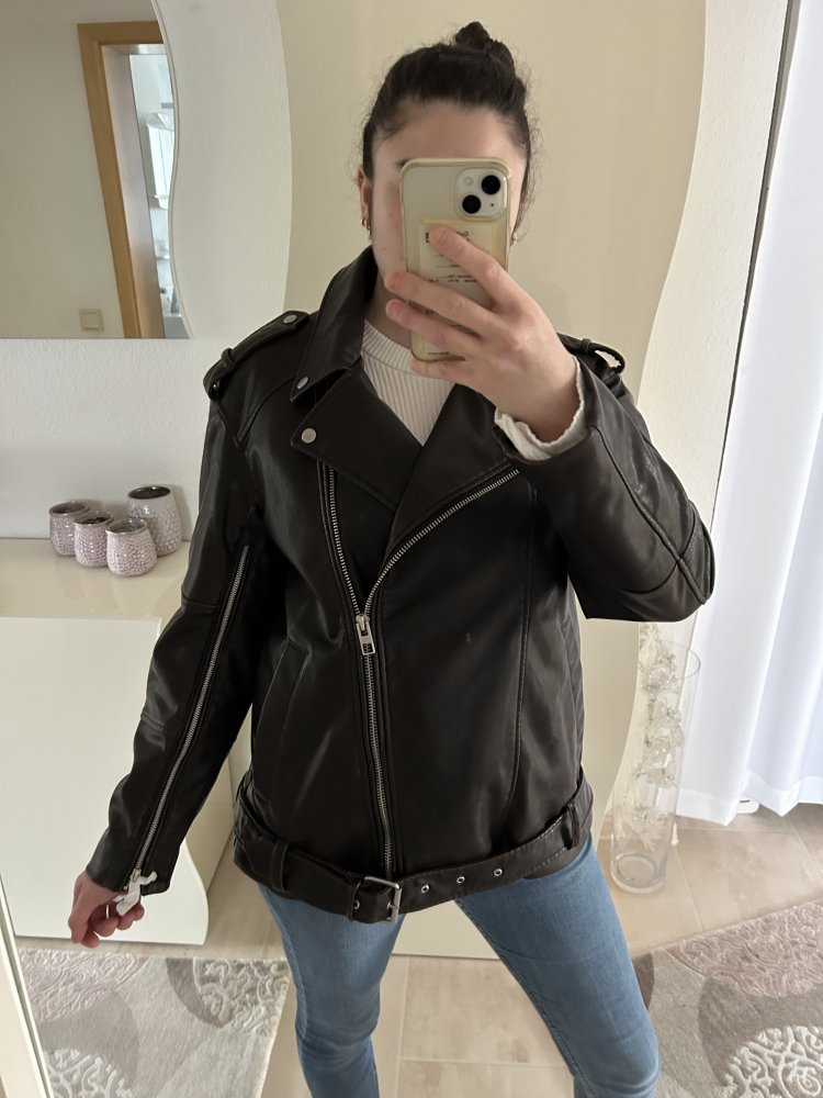 Lederjacke bikerjacke kunstlederjacke übergangsjacke oversizedjacke frühlingsjacke Blogger 