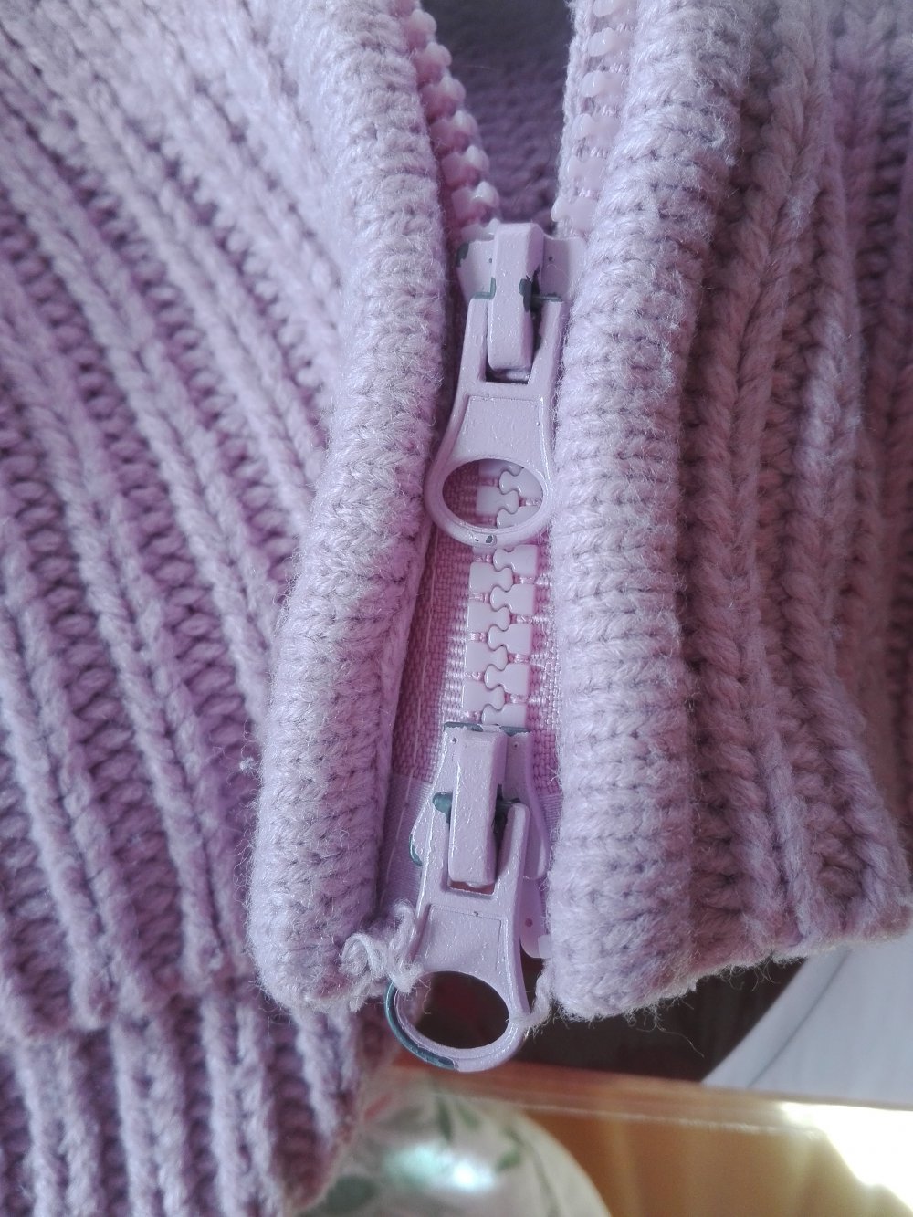 rosa Strickjacke mit Reißverschluss S