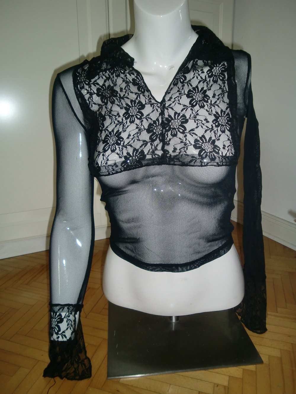 Transpartentes Spitzen Oberteil, Gothic Lolita