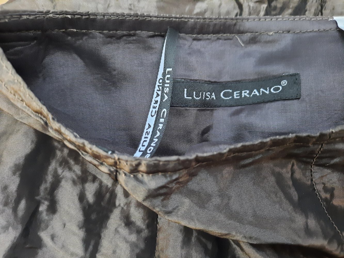Maxirock Midirock wadenlanger Rock High Waist metallic crashed gecrinkelt Luisa Cerano 2000er y2k