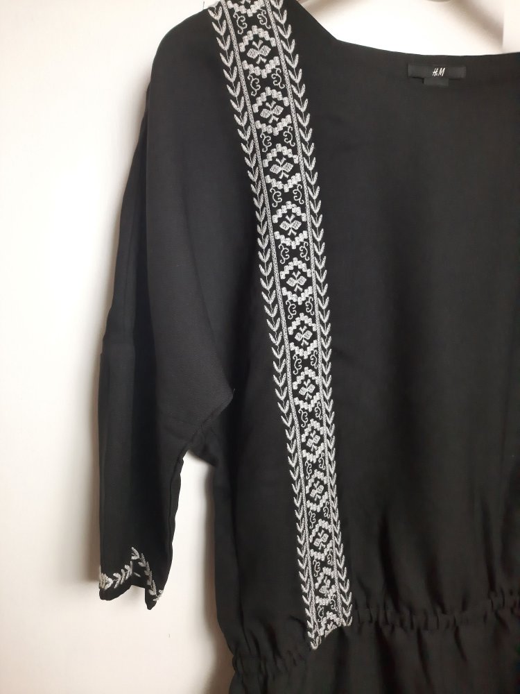 H&M Kleid Boho Ethno Hippie Stickerei Festival Hippiekleid