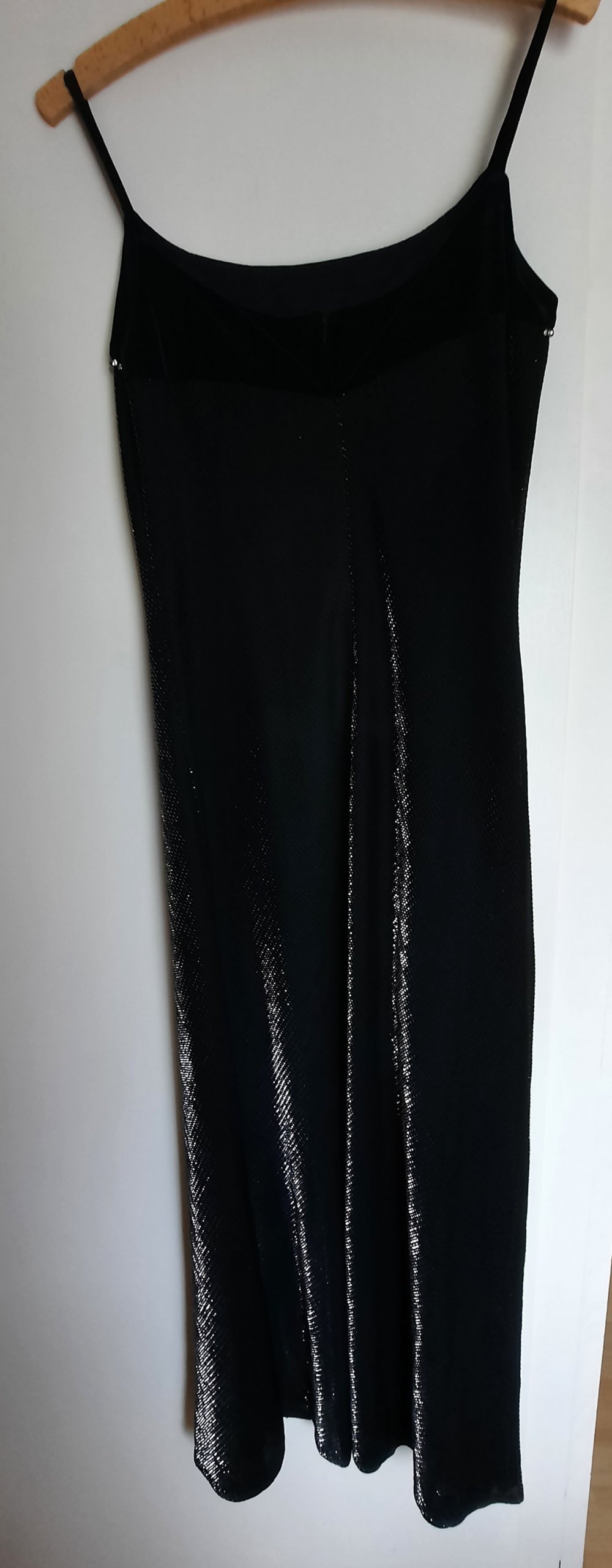 Abendkleid Maxikleid Samtkleid Strass Lurex metallic silber glitzer Weihnachten Silvester