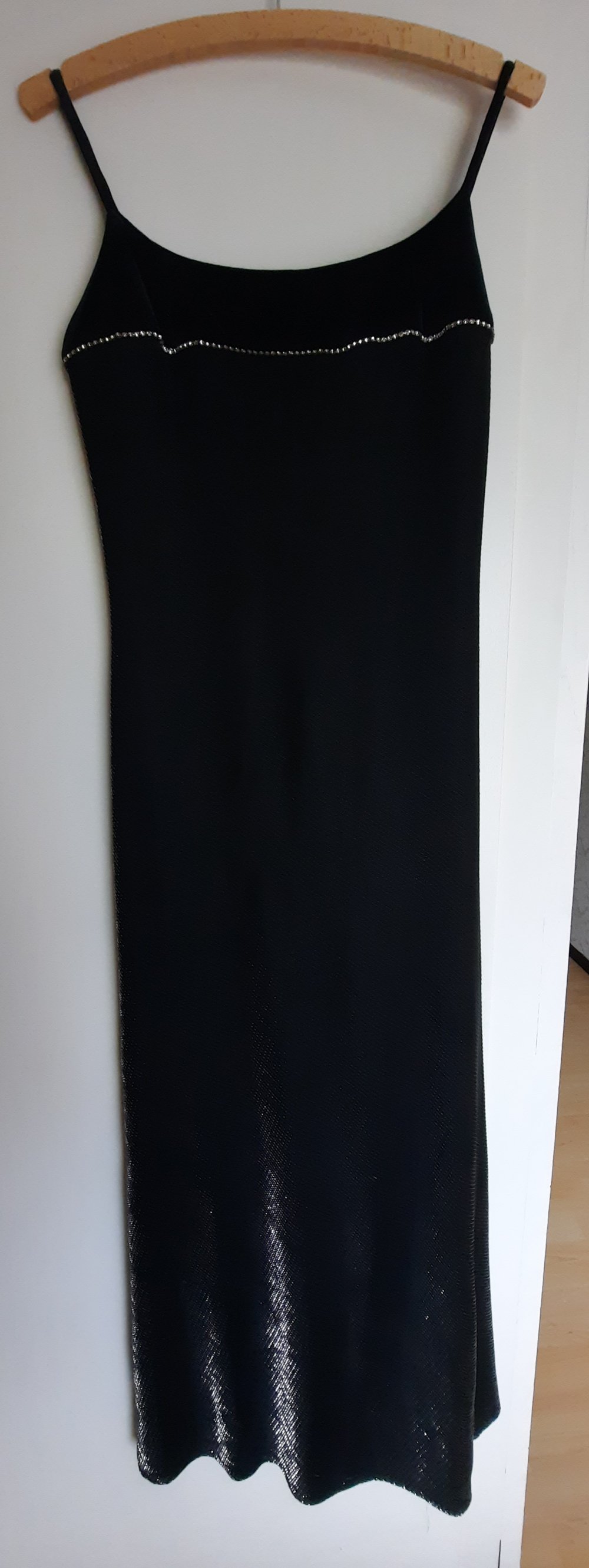 Abendkleid Maxikleid Samtkleid Strass Lurex metallic silber glitzer Weihnachten Silvester