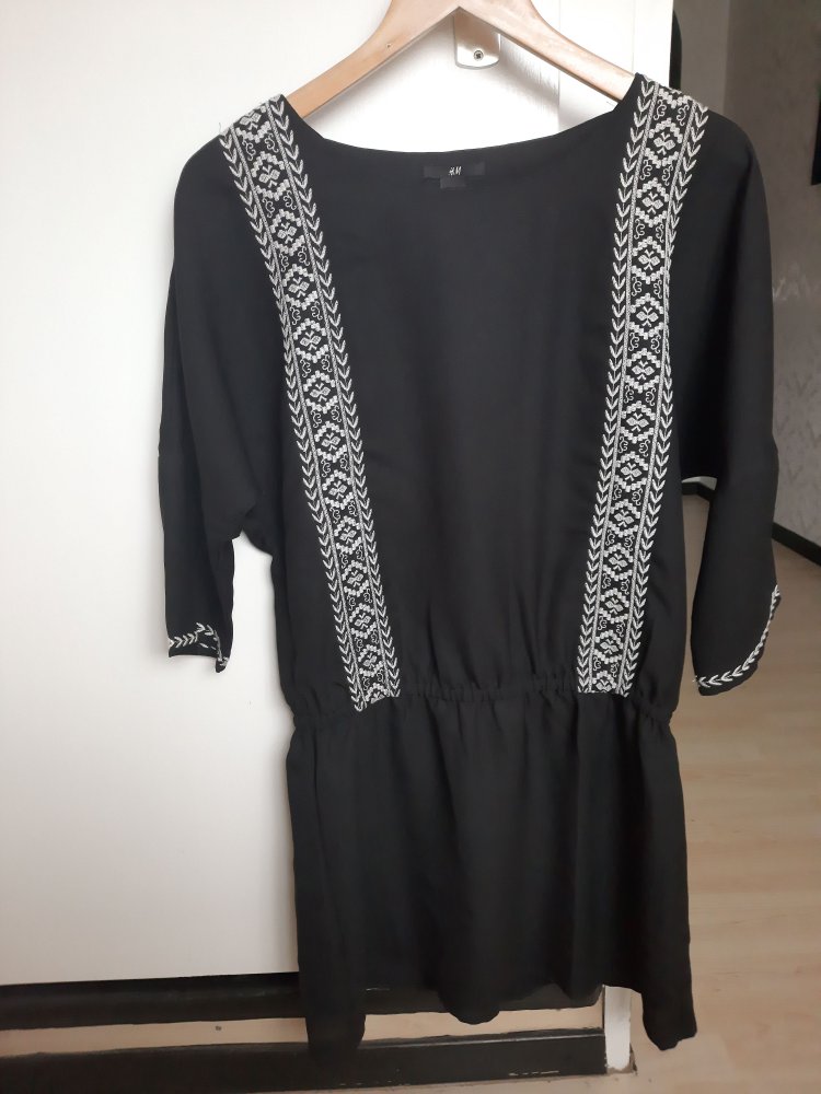 H&M Kleid Boho Ethno Hippie Stickerei Festival Hippiekleid