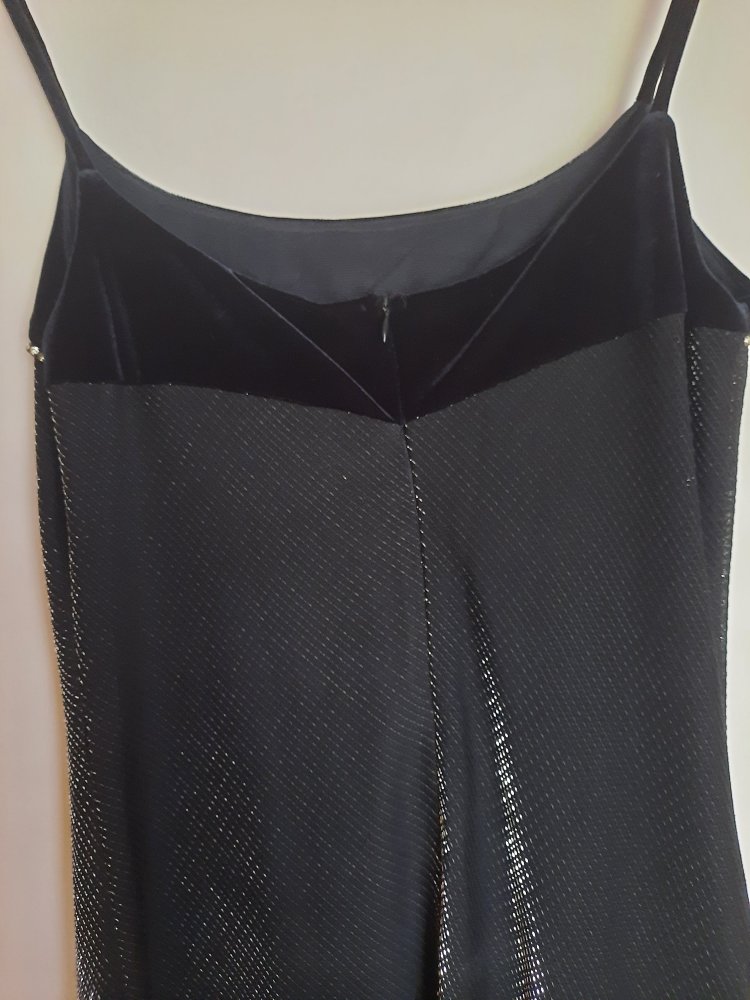 Abendkleid Maxikleid Samtkleid Strass Lurex metallic silber glitzer Weihnachten Silvester