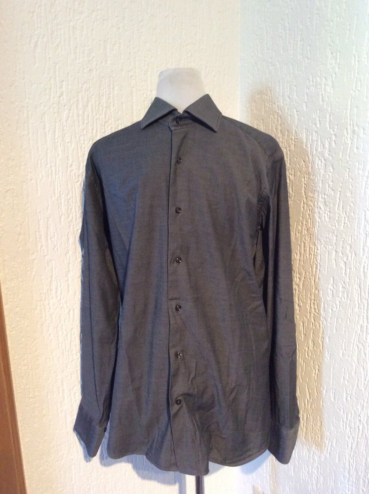 Caliban Herren Hemd Größe 42 16 1/2 grau neu 