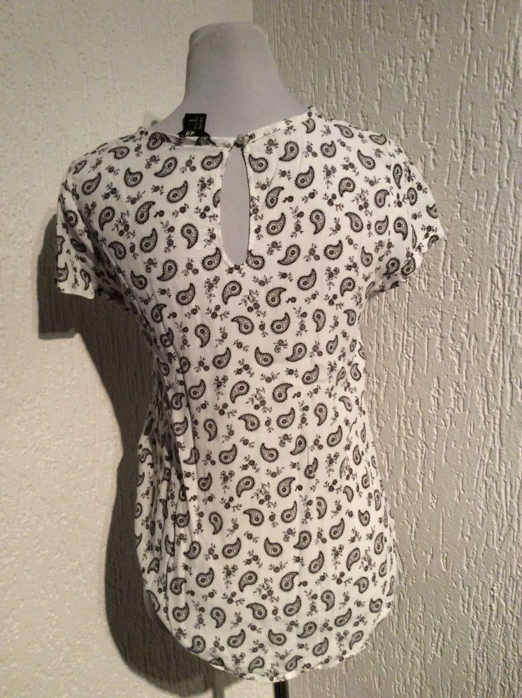 H&M Bluse Größe 34 neu Damen schwarz weiß leicht transparent 