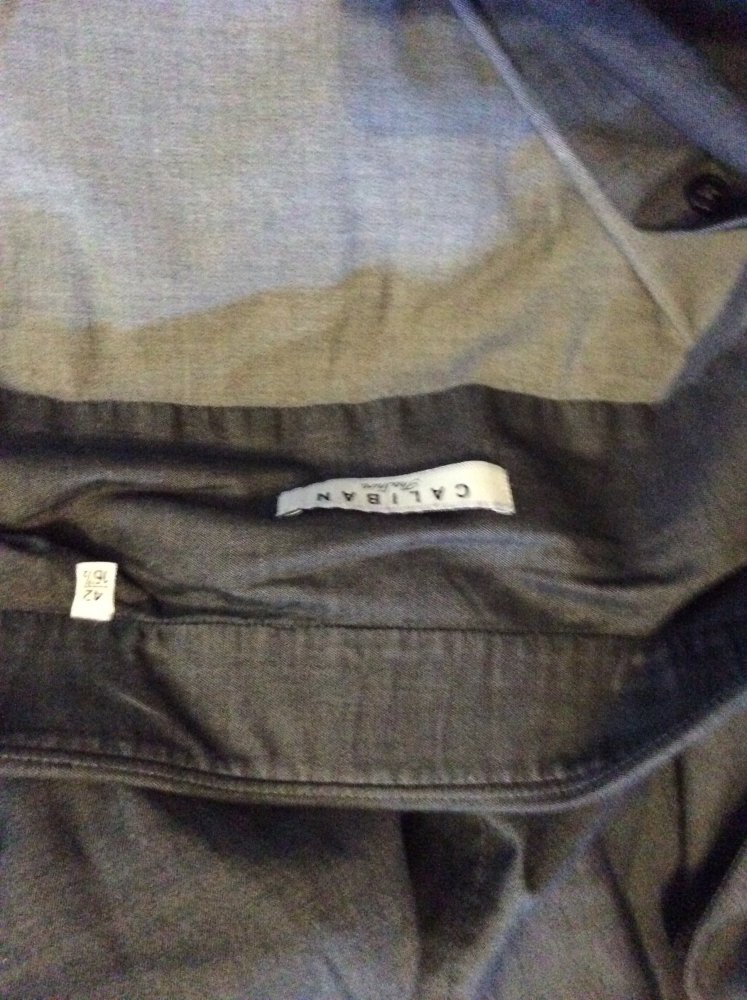 Caliban Herren Hemd Größe 42 16 1/2 grau neu 