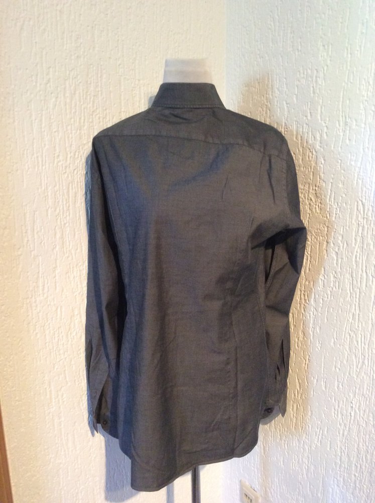 Caliban Herren Hemd Größe 42 16 1/2 grau neu 