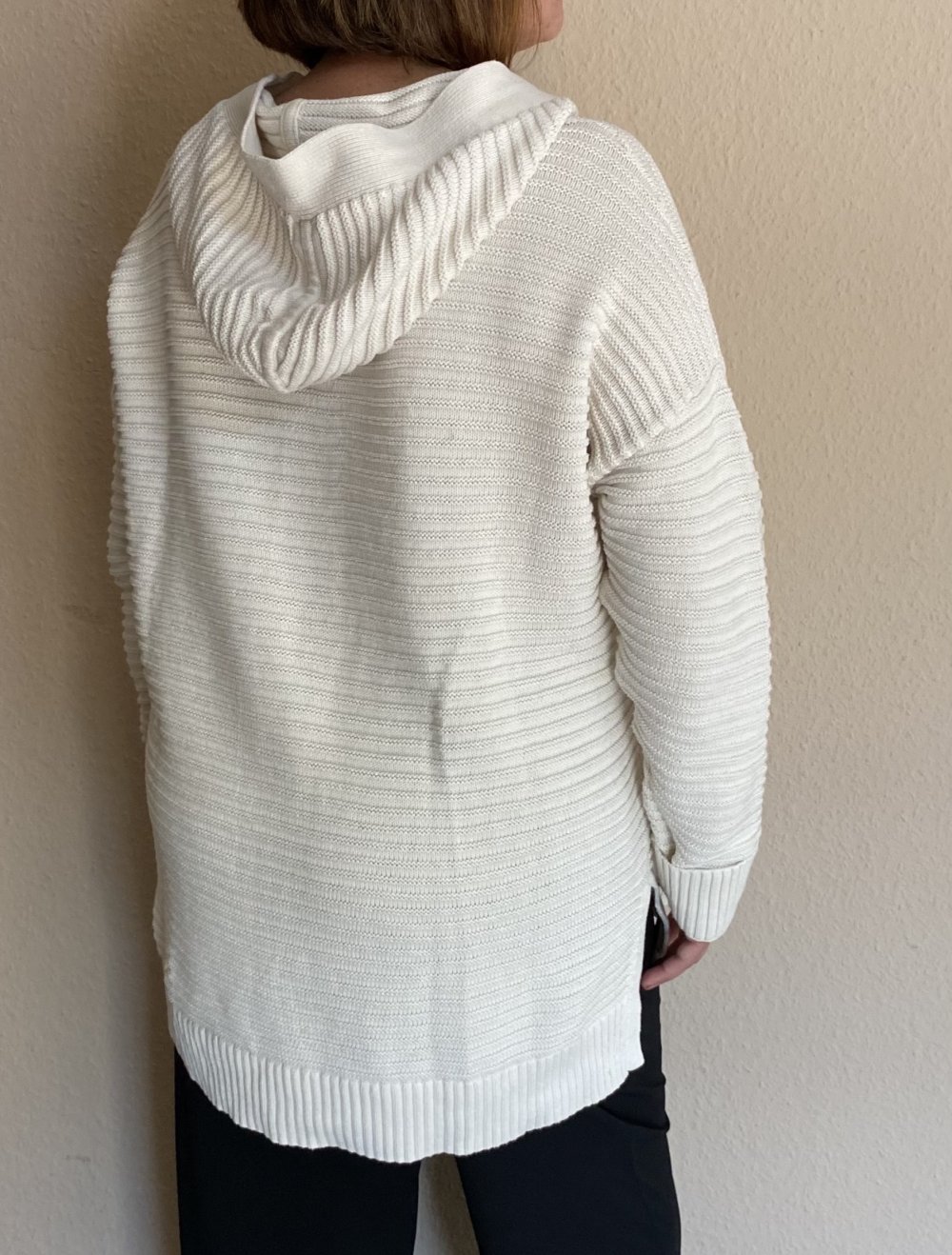 GAP, Pullover, Strick, wollweiß, oversized, Kapuze, Gr. XL