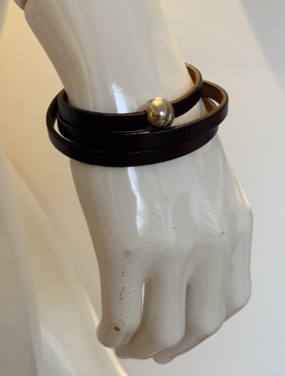 Wickelarmband Set (2), Leder, Magnetverschluss, silber u. lila