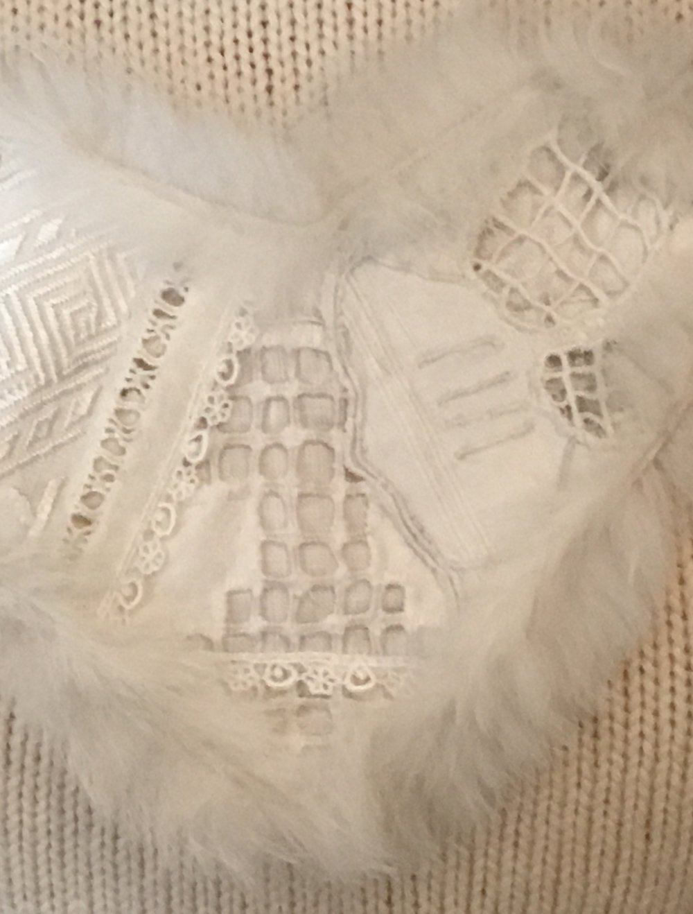 anno domini, Kuschelpulli, schöne Details, wollweiß, Gr. XL