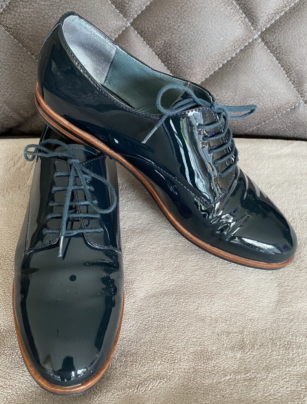 Drievholt Hamburg, Schnürschuh, Lackleder, blau, Gr. 37