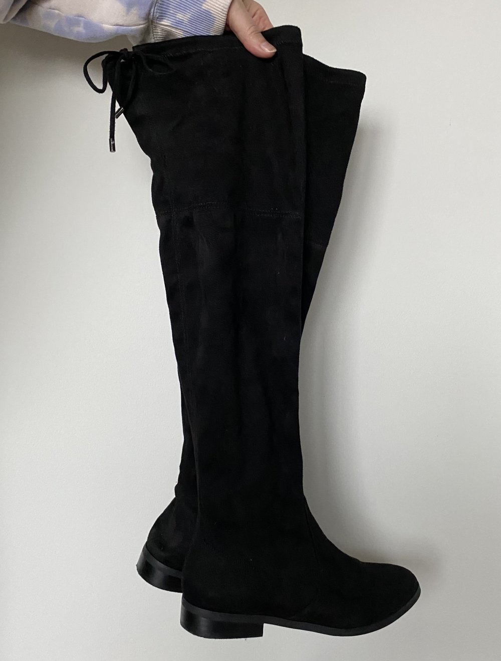Hallhuber, Stiefel, neuwertig, Overknees,Textil, schwarz, Gr. 38