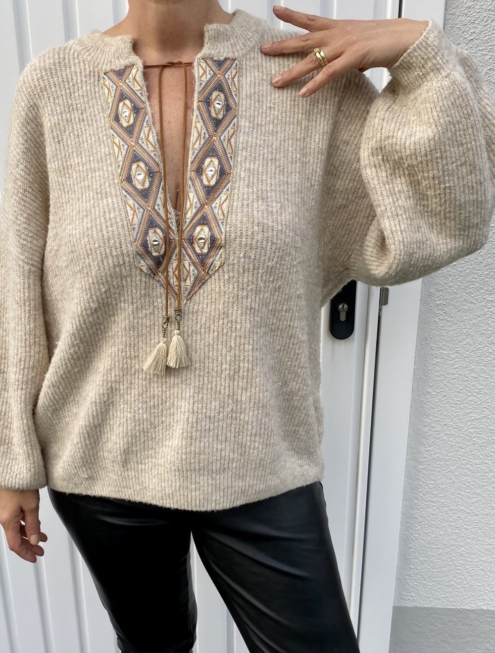Cream, Pullover, Kuschelfaktor, Boho, nature, Gr. L/42