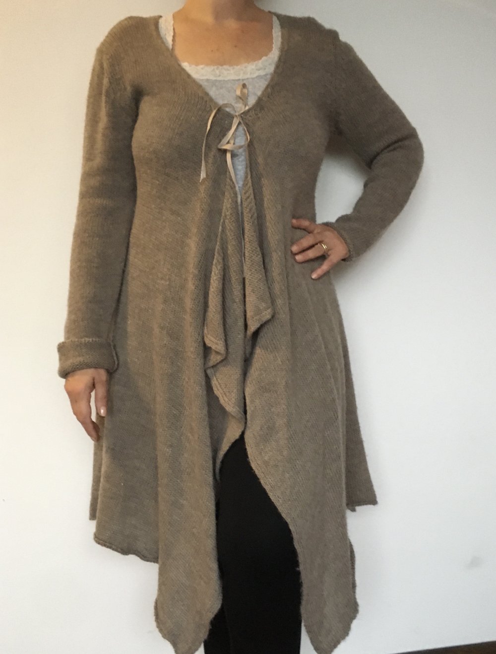 Friday’s Project, Longcardigan, beige/braun, Strick, Gr.M (Gr.40)