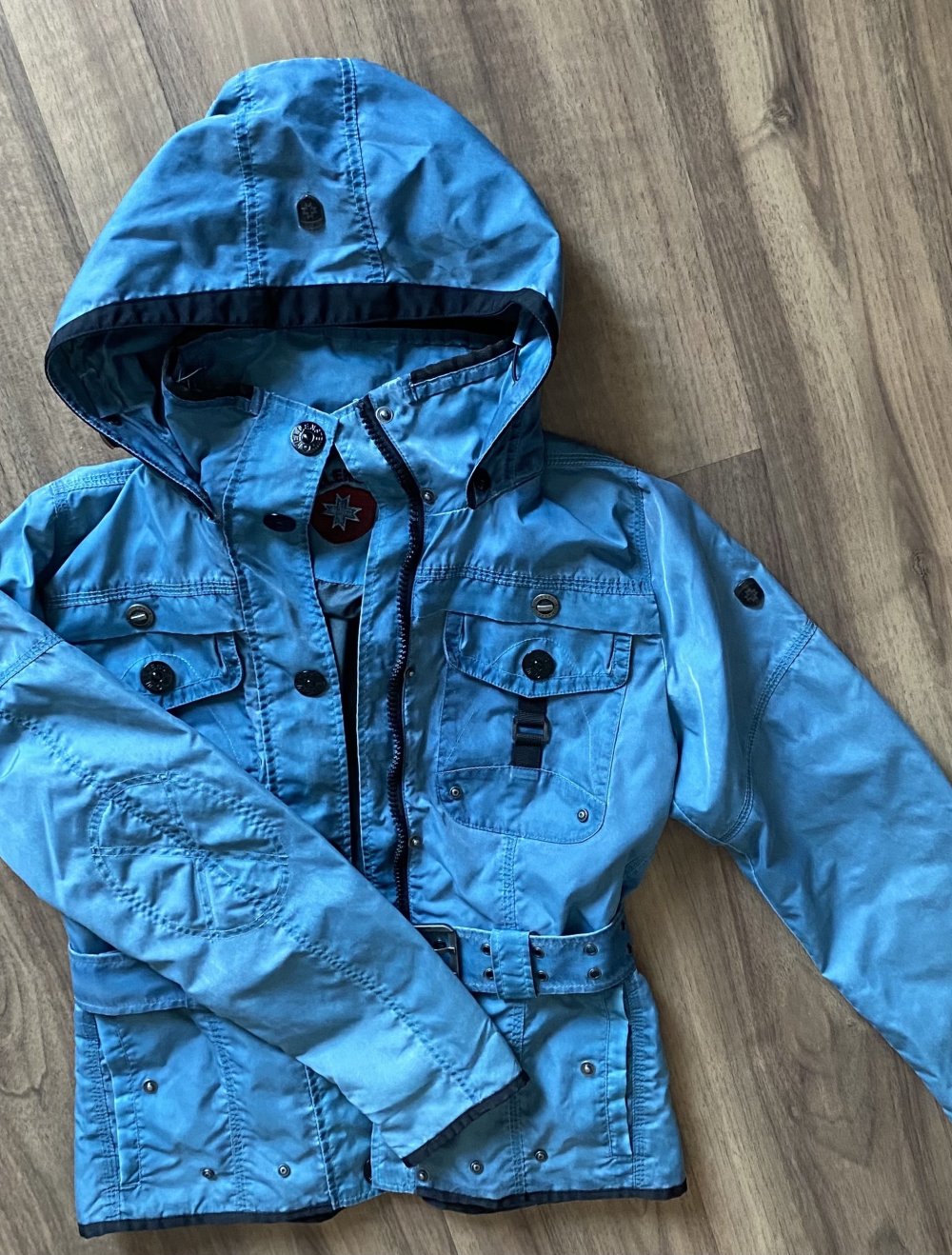 Wellensteyn, Parka, Funktionsjacke, blau,Used Look, Gr. M/38