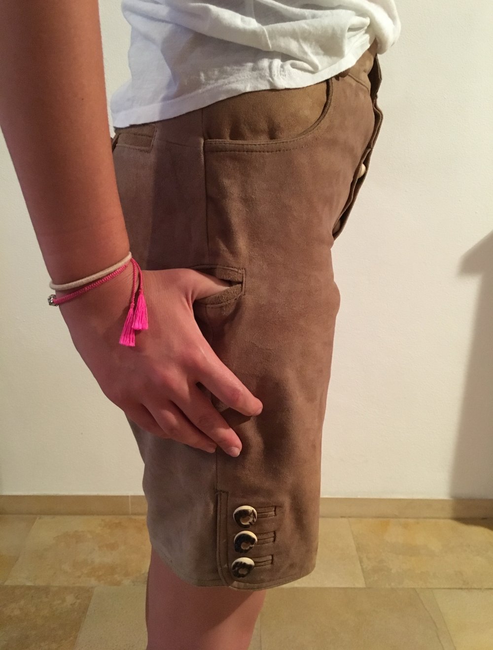 Country Line, Trachten,Lederhose kurz, Braun, Gr.S