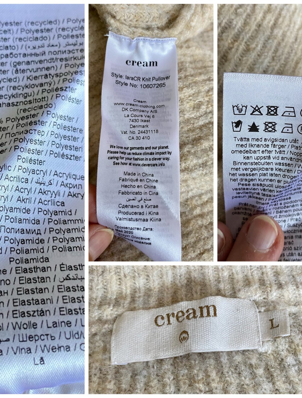 Cream, Pullover, Kuschelfaktor, Boho, nature, Gr. L/42