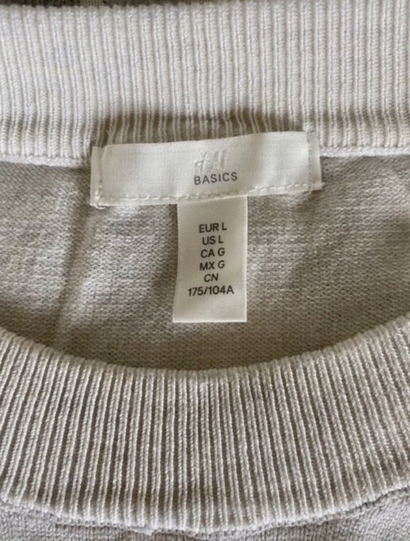 H&M, Basic, Strickpulli, kurzarm, creme, Gr. L/44