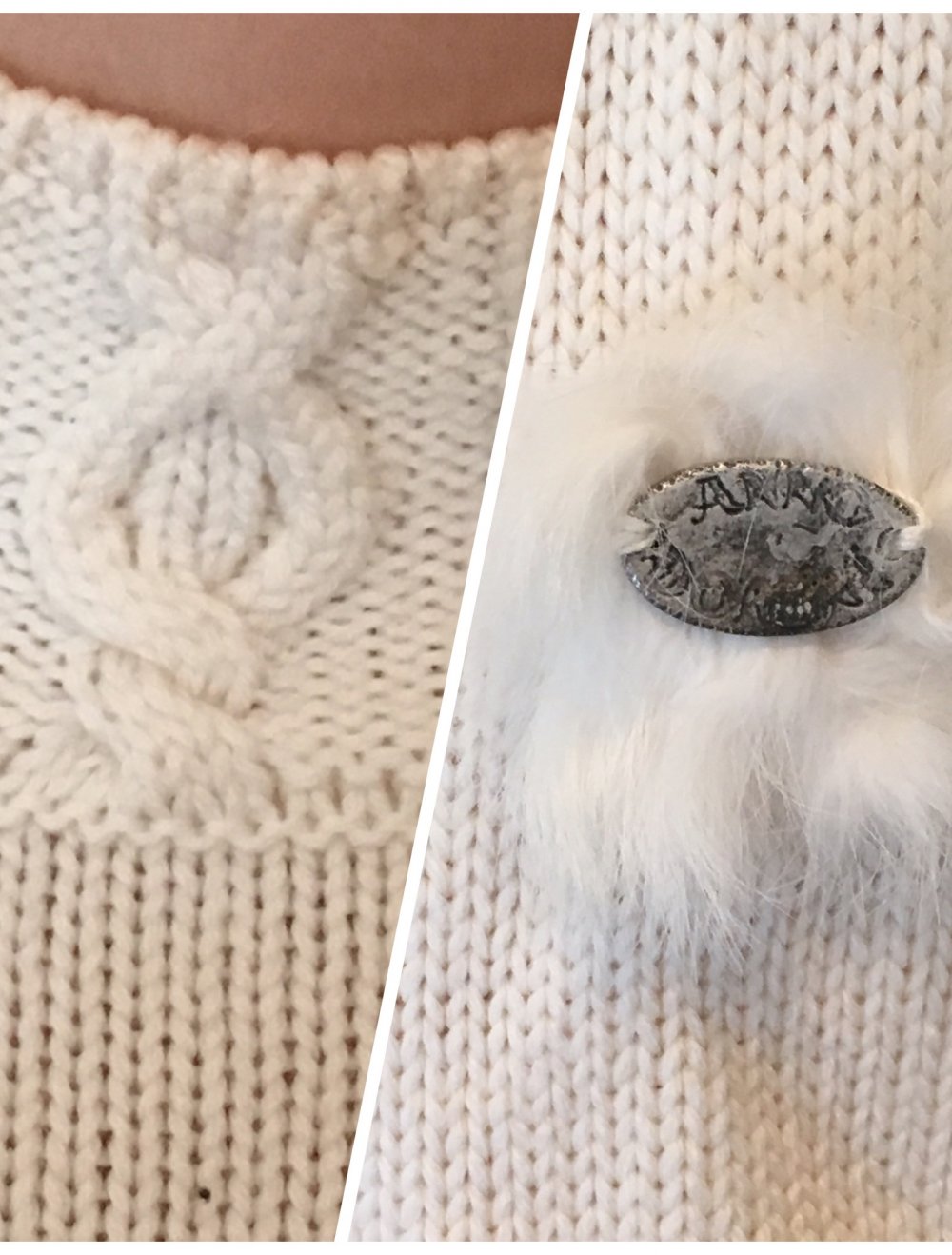anno domini, Kuschelpulli, schöne Details, wollweiß, Gr. XL