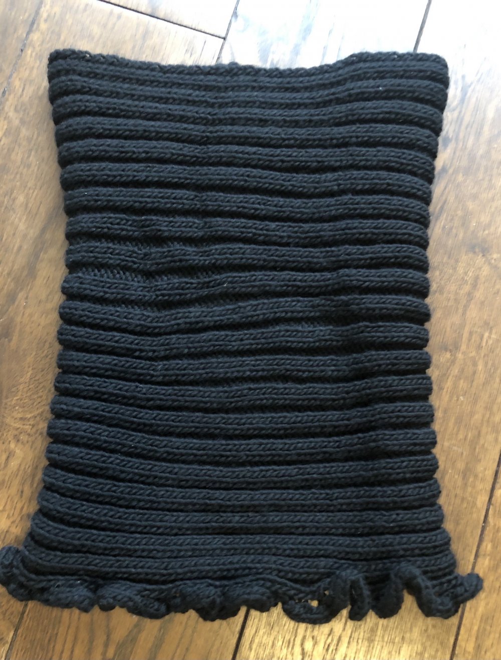 Strickschal/ Loop, schwarz, Zierborde, onesize