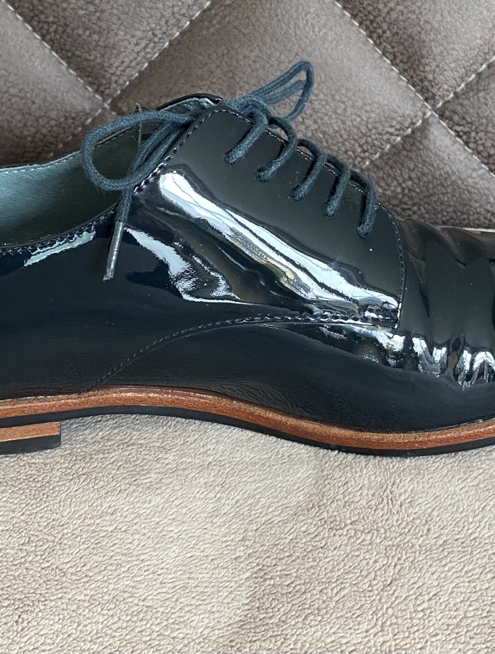 Drievholt Hamburg, Schnürschuh, Lackleder, blau, Gr. 37