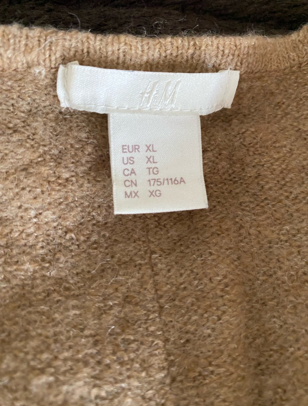 H&M, Pullover, Kuschelfaktor, V-Ausschnitt, braun, Gr. XL