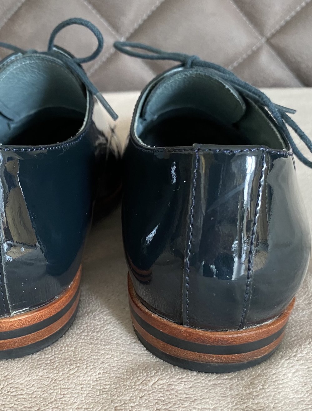 Drievholt Hamburg, Schnürschuh, Lackleder, blau, Gr. 37