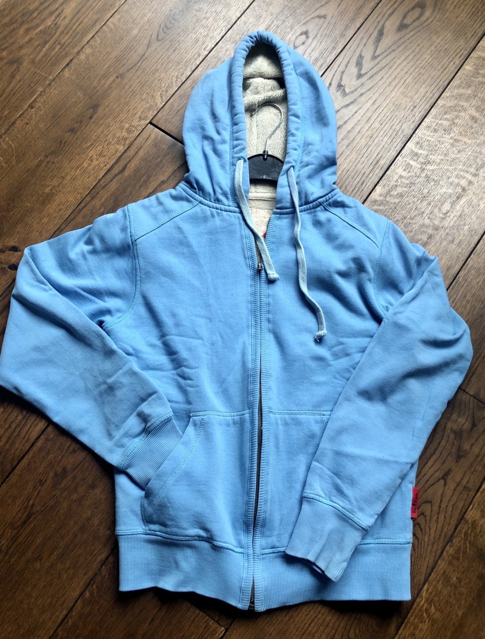 Tony Brown, Sweatjacke, Teddyfell, blau, Gr. S