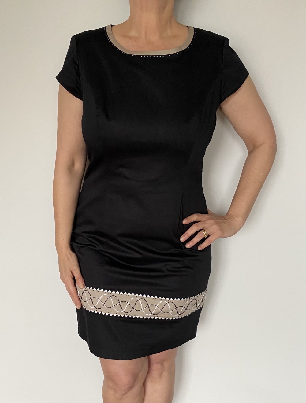 Gerry Weber, Kleid, Business, schwarz, Zierperlen, Gr. 40