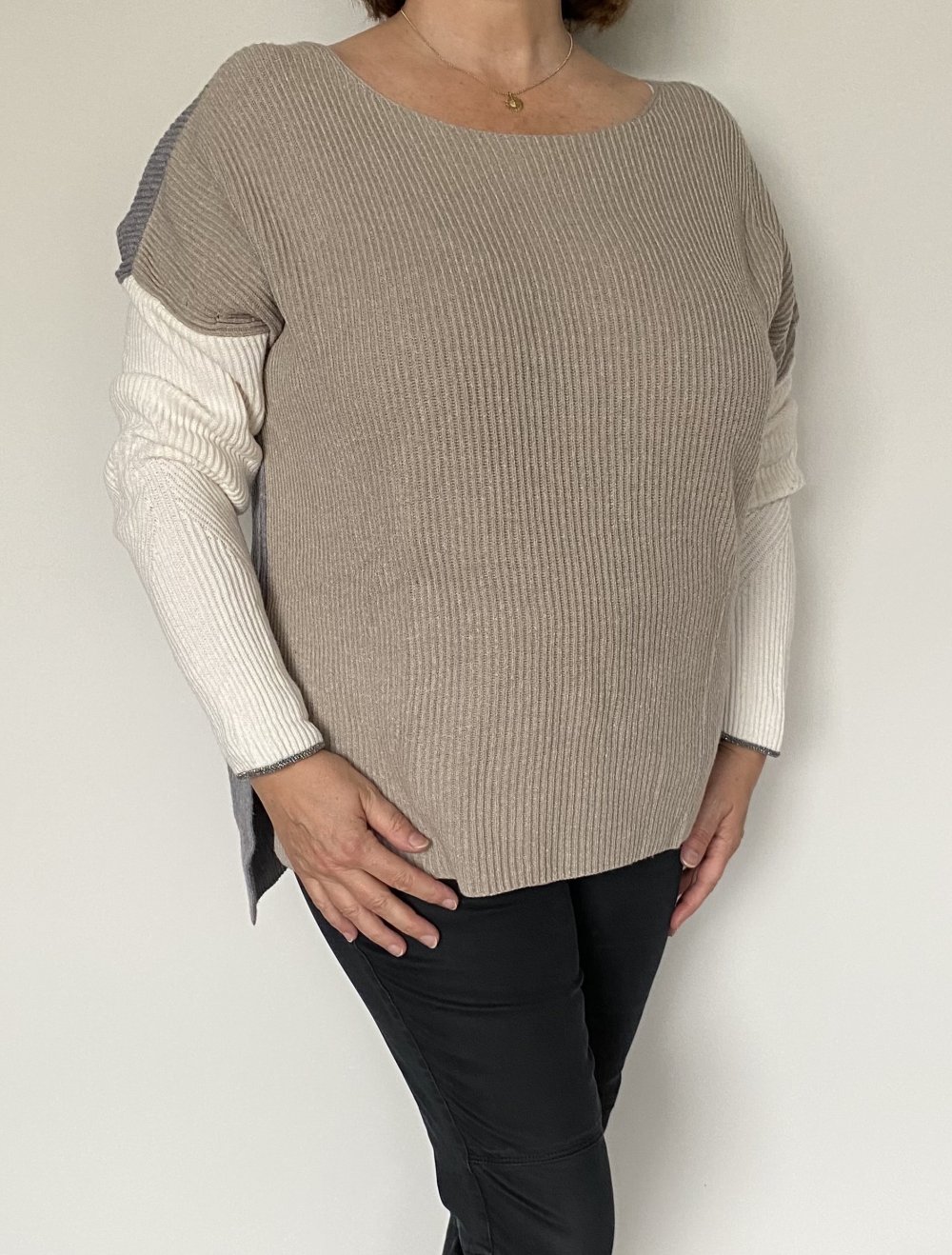 Laurél, Pullover, Strick, neuwertig, Tri-Color, Kaschmiranteil, Gr.44